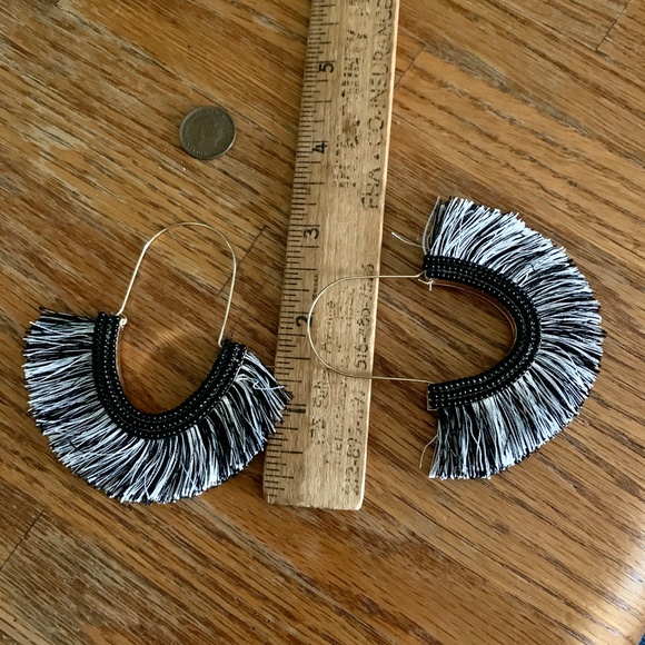 Sugarfix - Black & White Fringe Earrings - Sugarfix BaubleBar - Picture 4 of 6